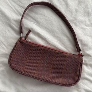 Urban Outfitters Plaid Burgundy Shoulder Bag